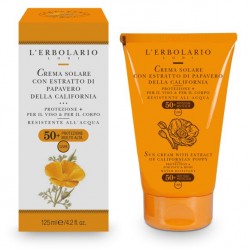 Crema Solare con Estratto di Papavero della California SPF 50+ - 125 ml - Sole e Aria Aperta - L'Erbolario Crema Solare con Estratto di Papavero della California SPF 50+ - 125 ml - Sole e Aria Aperta - L'Erbolario
